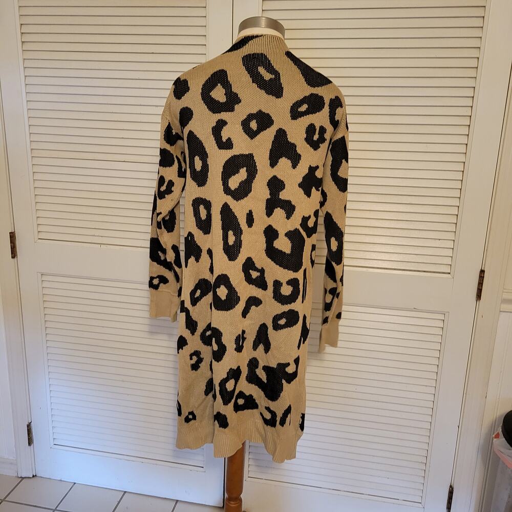 Leopard Print Open Front Longline Cardigan Goodni… - image 4